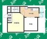 名鉄名古屋本線/本笠寺駅 徒歩4分 3階 築41年 1Kの間取り