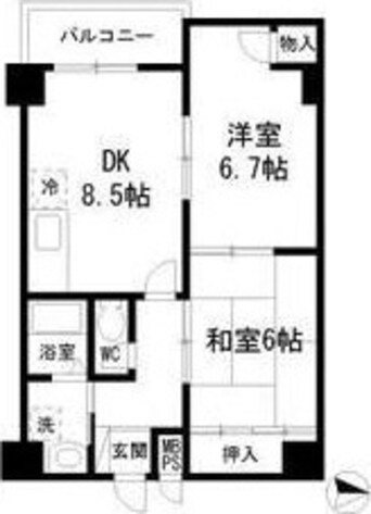 間取図 名鉄瀬戸線/清水駅 徒歩7分 5階 築30年