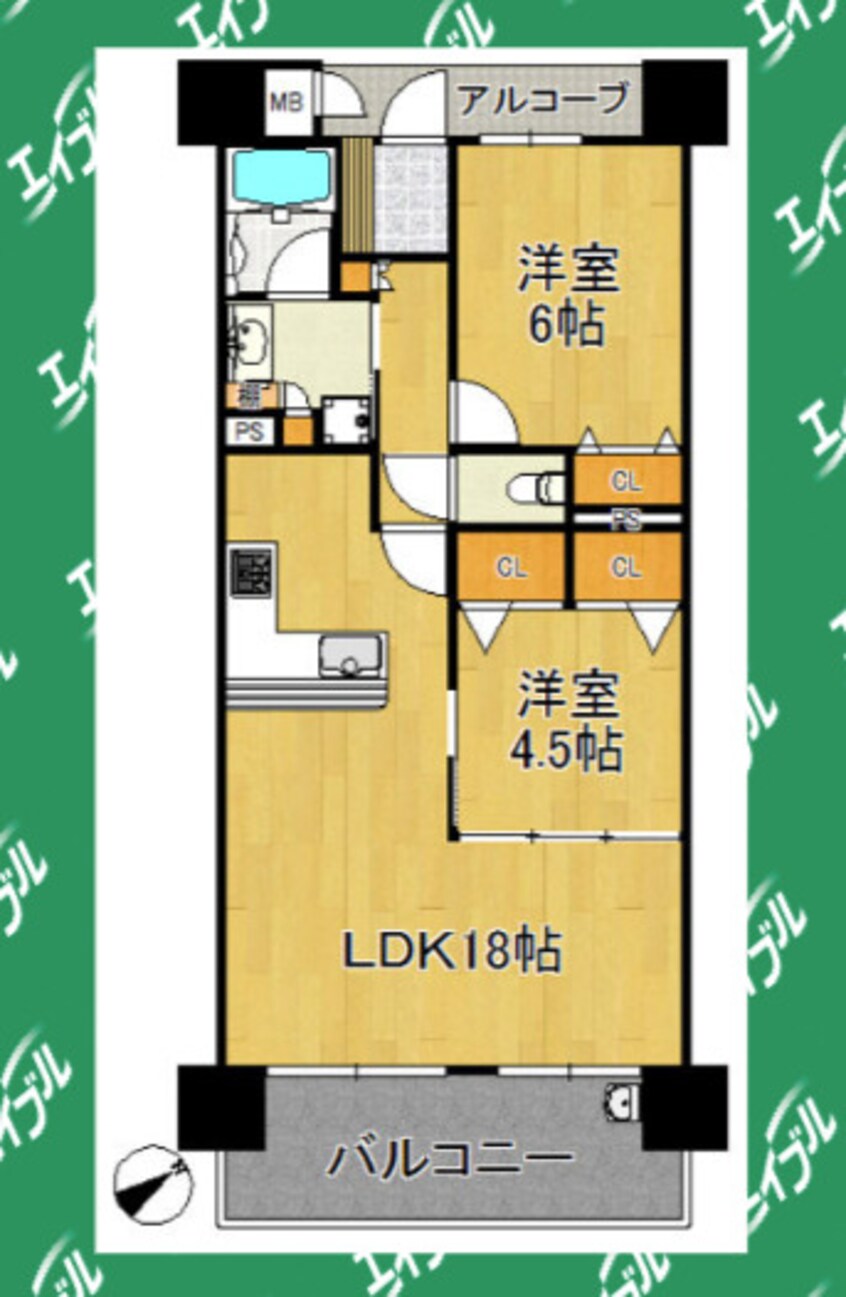 間取図 プレサンスロジェ鶴舞駅前