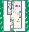 ジュネス寺本 1LDKの間取り