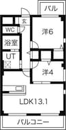 アーリーバード 2LDKの間取り