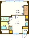 スタービル 1DKの間取り