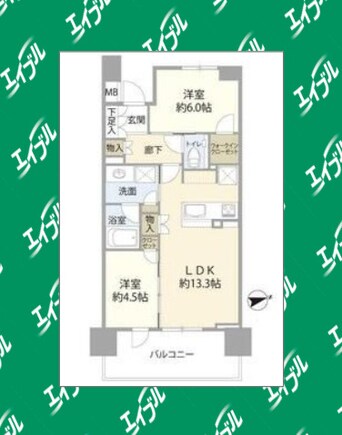 間取図 プラウド高岳カームコート