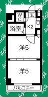 オアシス日向 2Kの間取り
