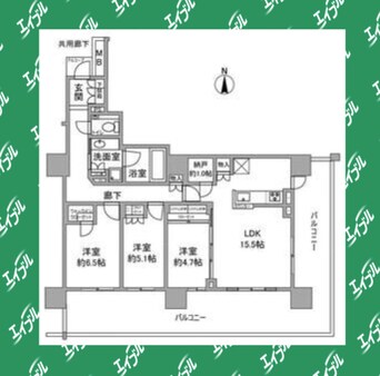 間取図 プラウド阪急塚口駅前