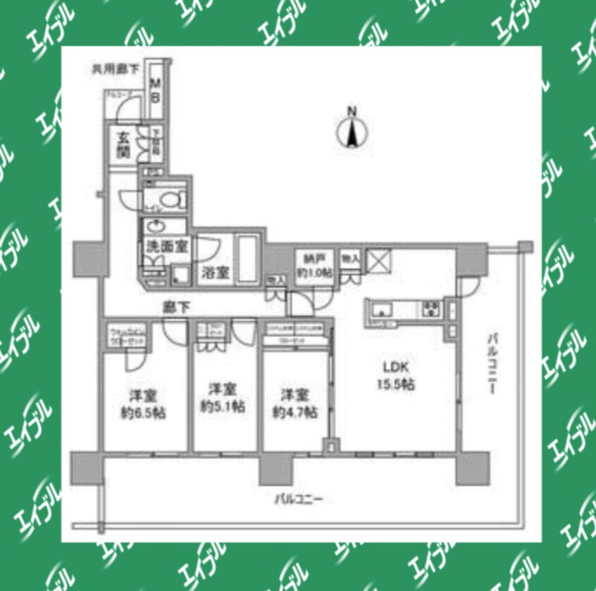 間取図 プラウド阪急塚口駅前