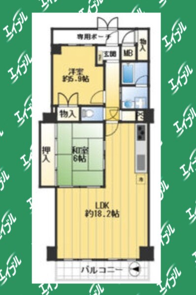間取り図 阪急甲陽線/甲陽園駅 徒歩16分 6階 築47年