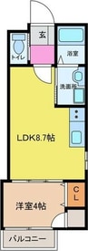 名鉄名古屋本線/東枇杷島駅 徒歩8分 1階 築浅 1LDKの間取り