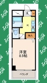 名古屋市営地下鉄名城線/上前津駅 徒歩6分 8階 築33年 1Kの間取り