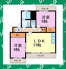 ヴァーテューⅠ 2LDKの間取り