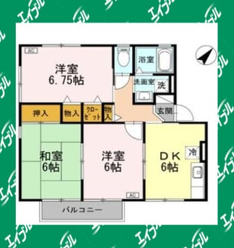 間取図 ハイカムールあすか　B