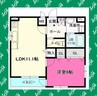 スタジオーネ 1LDKの間取り