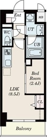 名鉄名古屋本線/山王駅 徒歩10分 9階 築7年 1LDKの間取り