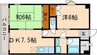 名古屋市営地下鉄名城線/金山駅 徒歩4分 2階 築37年 2DKの間取り