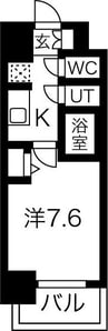 メイクスWアート丸の内 1Kの間取り