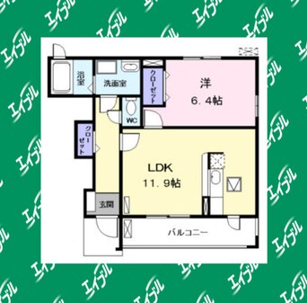 間取図 近鉄名古屋線/伏屋駅 徒歩4分 1階 築12年