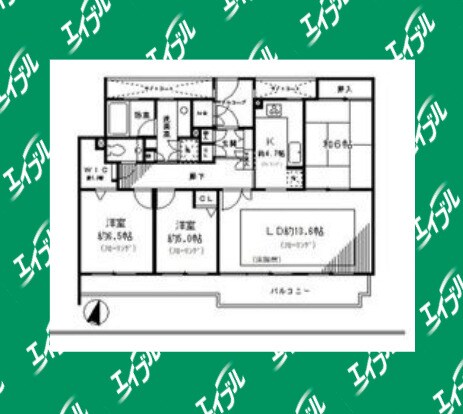 間取り図 名古屋市営地下鉄名城線/八事駅 徒歩8分 2階 築26年
