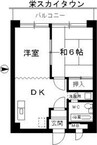 名古屋市営地下鉄名城線/矢場町駅 徒歩9分 6階 築42年 1LDKの間取り