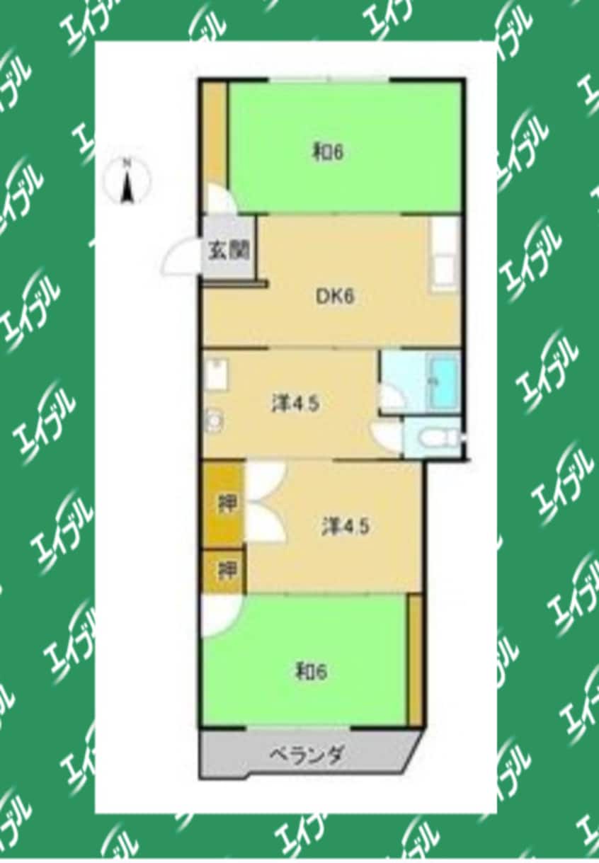 間取図 名古屋市営地下鉄名城線/ナゴヤドーム前矢田駅 徒歩13分 3階 築42年