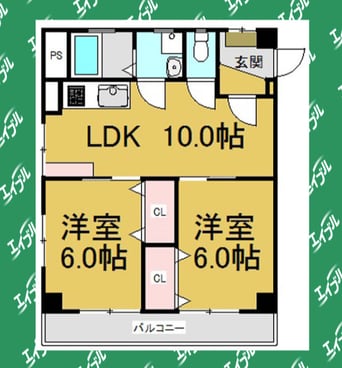 間取図 東海道本線/熱田駅 徒歩19分 3階 築46年