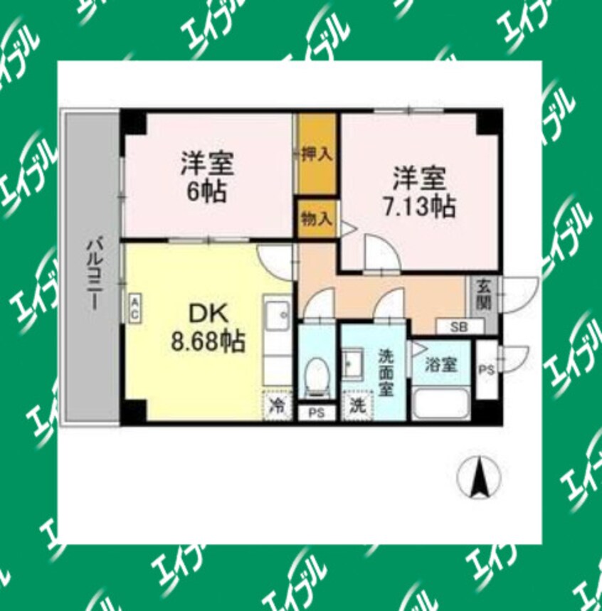 間取図 東海道本線/名古屋駅 徒歩11分 2階 築27年