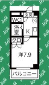 プロビデンス泉 1Kの間取り