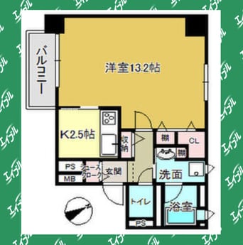 間取図 名古屋市営地下鉄東山線/新栄町駅 徒歩6分 8階 築12年