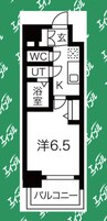 メイクス矢場町Ⅱ 1Kの間取り