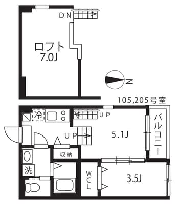 間取図 ハーモニーテラス長田町