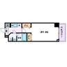 名古屋市営地下鉄桜通線/高岳駅 徒歩1分 5階 築17年 1Kの間取り