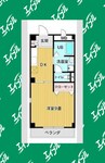ウイング21 1DKの間取り