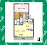 カーサ　ヴェルデ 1LDKの間取り