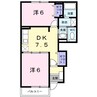 メゾン中の池 2DKの間取り