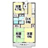 名鉄河和線/青山駅 徒歩7分 3階 築31年 3DKの間取り