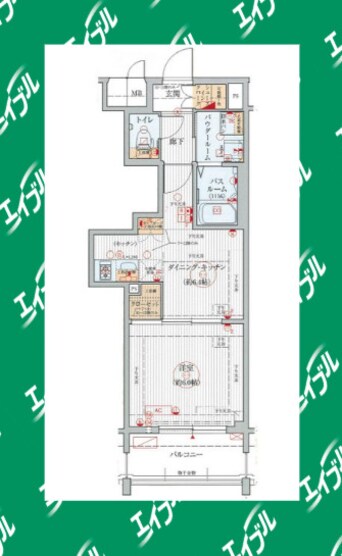 間取図 名古屋市営地下鉄東山線/名古屋駅 徒歩6分 9階 築13年