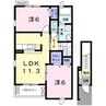 東海道本線/大府駅 徒歩28分 2階 築16年 2LDKの間取り