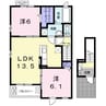 名鉄河和線/八幡新田駅 徒歩17分 2階 築5年 2LDKの間取り