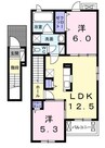 レガーロ　ノースⅠ 2LDKの間取り