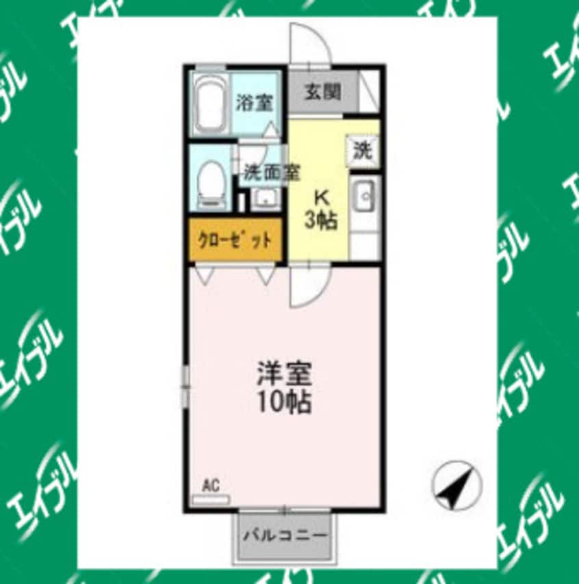 間取図 名鉄名古屋本線/富士松駅 徒歩52分 2階 築22年