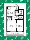 コーポ川原 2DKの間取り