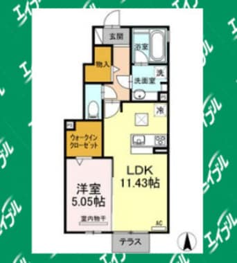 間取図 近鉄名古屋線/戸田駅 徒歩40分 1階 築8年