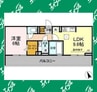 リンドベルク 1LDKの間取り
