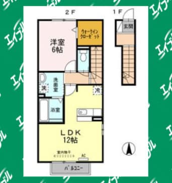 間取図 名鉄名古屋本線/中京競馬場前駅 徒歩13分 2階 築14年
