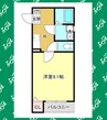 クレフラスト星崎 1Kの間取り