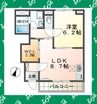 プラージュ鳴尾 1LDKの間取り