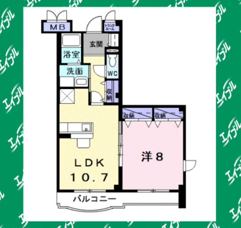 間取図 武豊線/亀崎駅 徒歩12分 1階 築19年