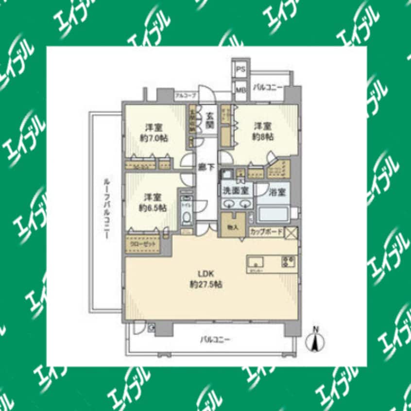 間取図 プレサンスロジェ白壁テラス