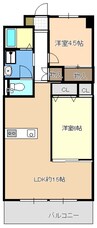 ラ・ポルト 2LDKの間取り