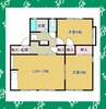 サンハイツⅢB棟 2LDKの間取り