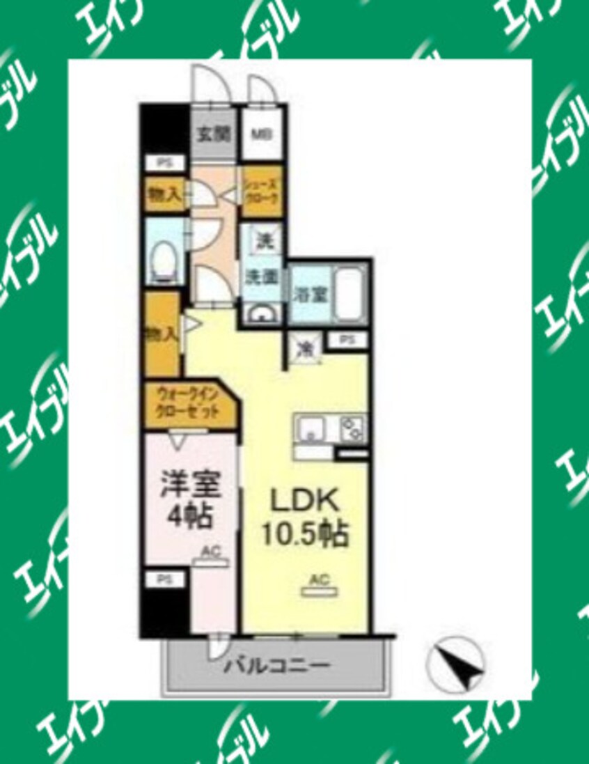間取図 名古屋市営地下鉄東山線/亀島駅 徒歩6分 6階 築3年